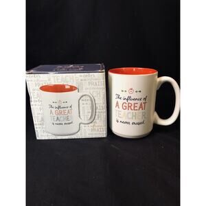 Coffee Mug The Influence Of A Great Teacher Is Never Erased 🍎 Teacher Mug